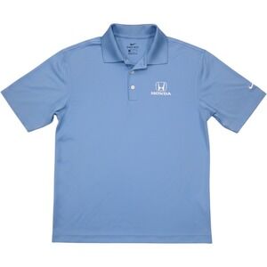 Nike Dri-FIT Helpful Honda Polo Shirt Mens Small Light Blue Short Sleeve